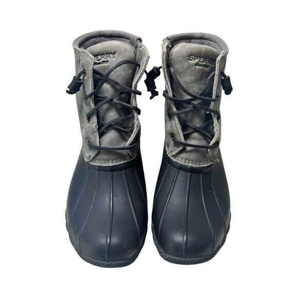 Sperry Women's Saltwater Duck Boots Gray Black Size 8.5 Rain Boot - Picture 1 of 6